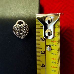 Sterling silver heart lock charm for bracelets
